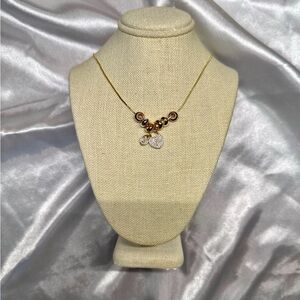 Elegant Plated Gold Necklace with Silver tones
